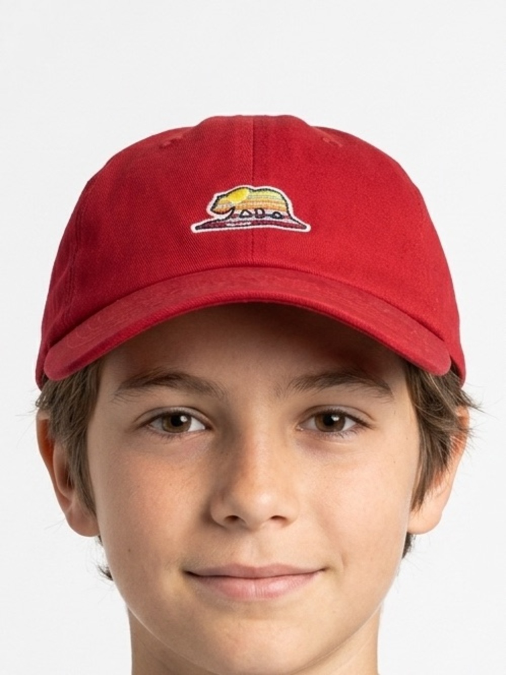 Vineyard Vines Red Youth Low Profile Baseball Cap with Grizzly Bear One Size